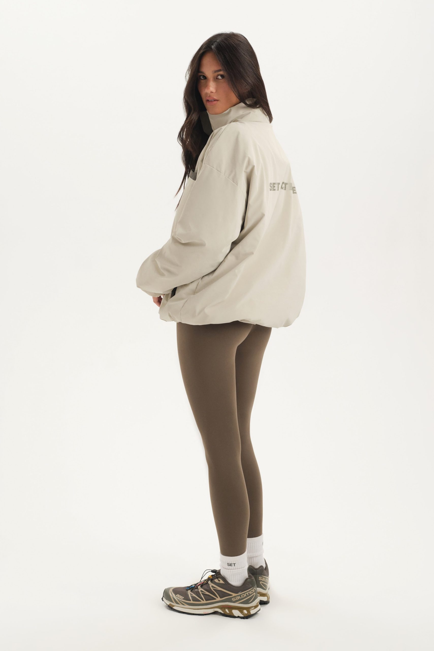 NYLON PUFF QUARTER SNAP JACKET - SPARROW - Image 4