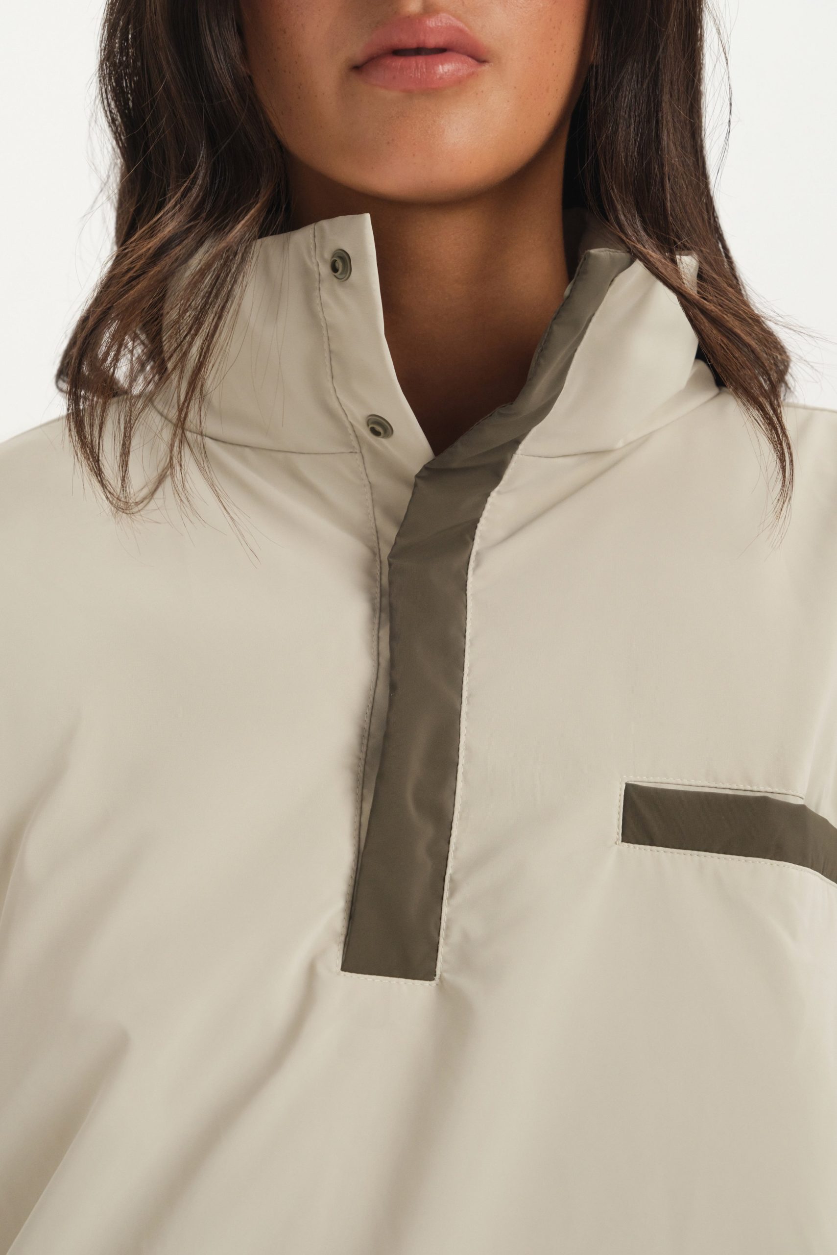 NYLON PUFF QUARTER SNAP JACKET - SPARROW - Image 6
