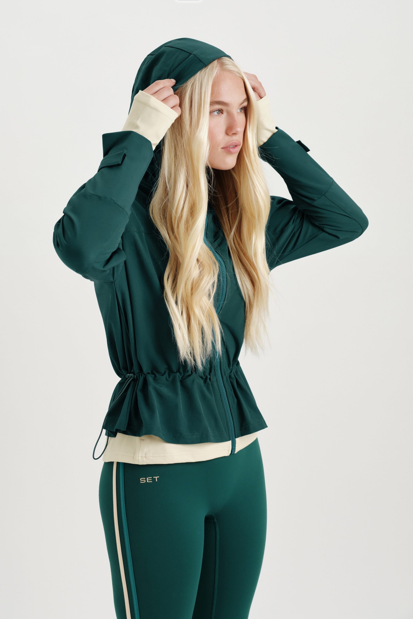 NYLON DUET CINCHED WINDBREAKER - PEAK - Image 4