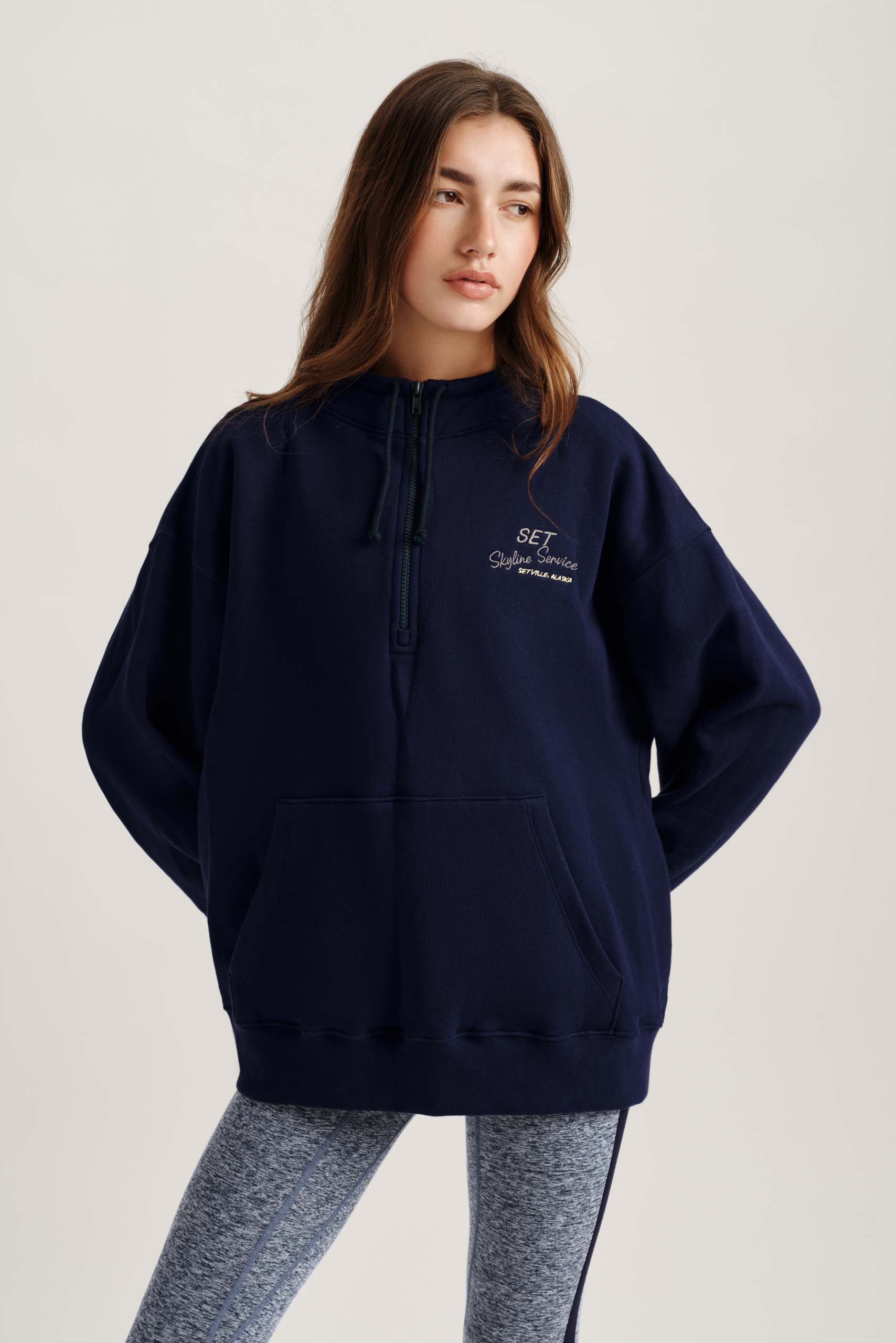 MIDWEIGHT SWEATS STAPLE VINTAGE QUARTER ZIP - TETHER