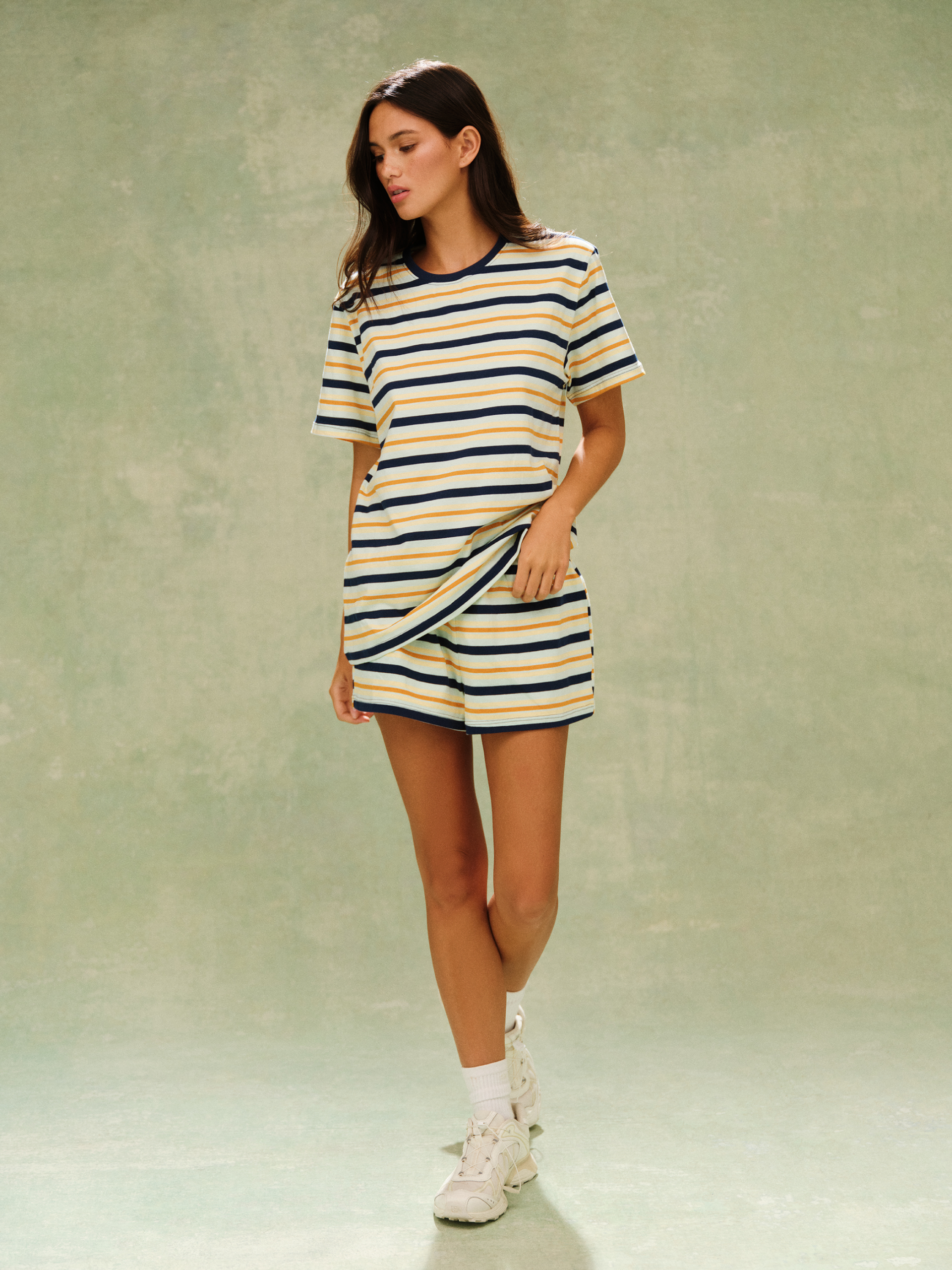 CLASSIC COTTON DAILY STRIPE BOYFRIEND TEE - ZEST - Image 2