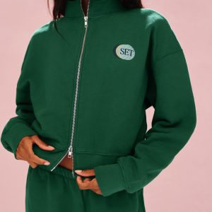 MIDWEIGHT SWEATS STAPLE SET FUNNEL ZIP - LAWN