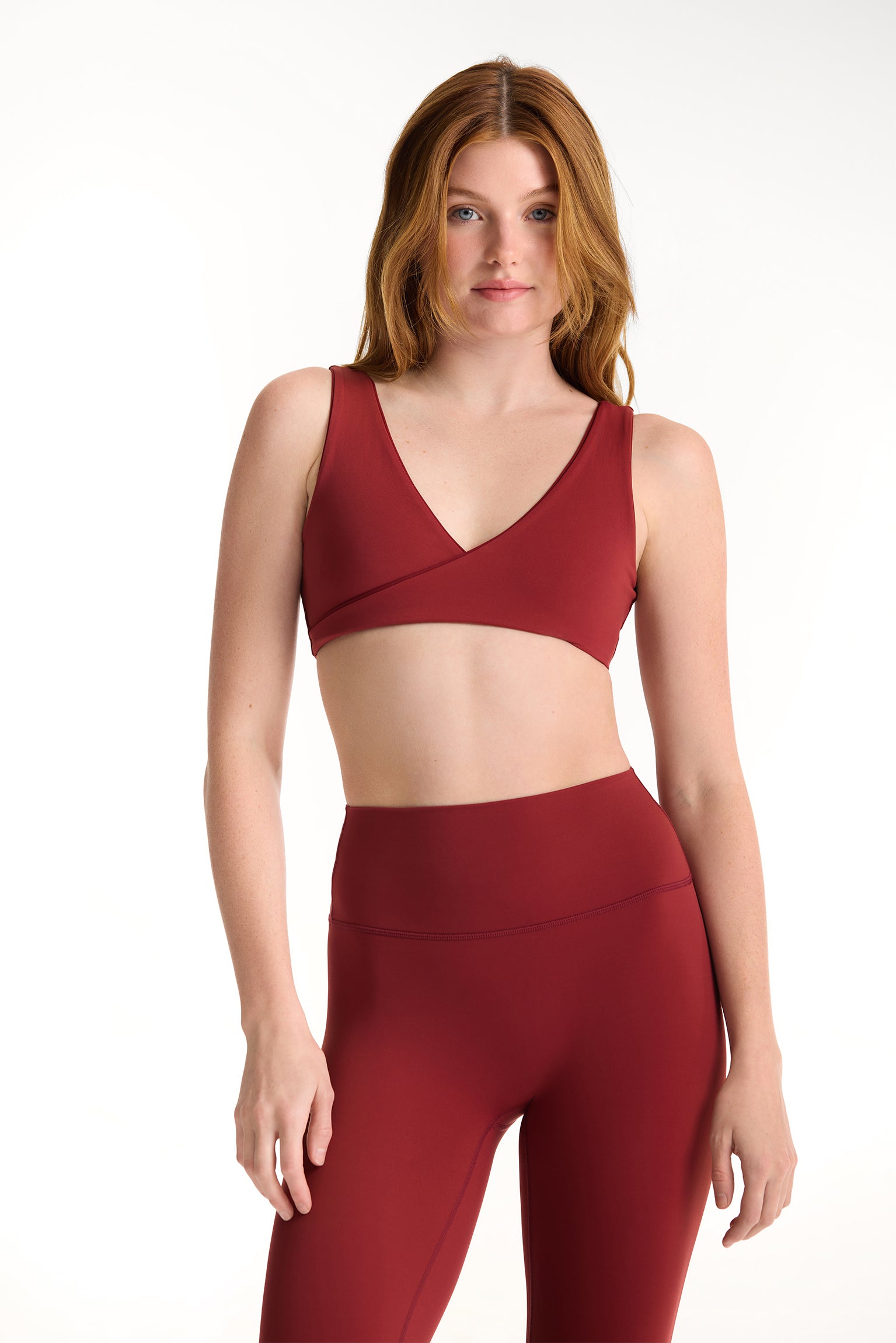 BREATHE CONTRAST WRAP BRA - SNAPPER