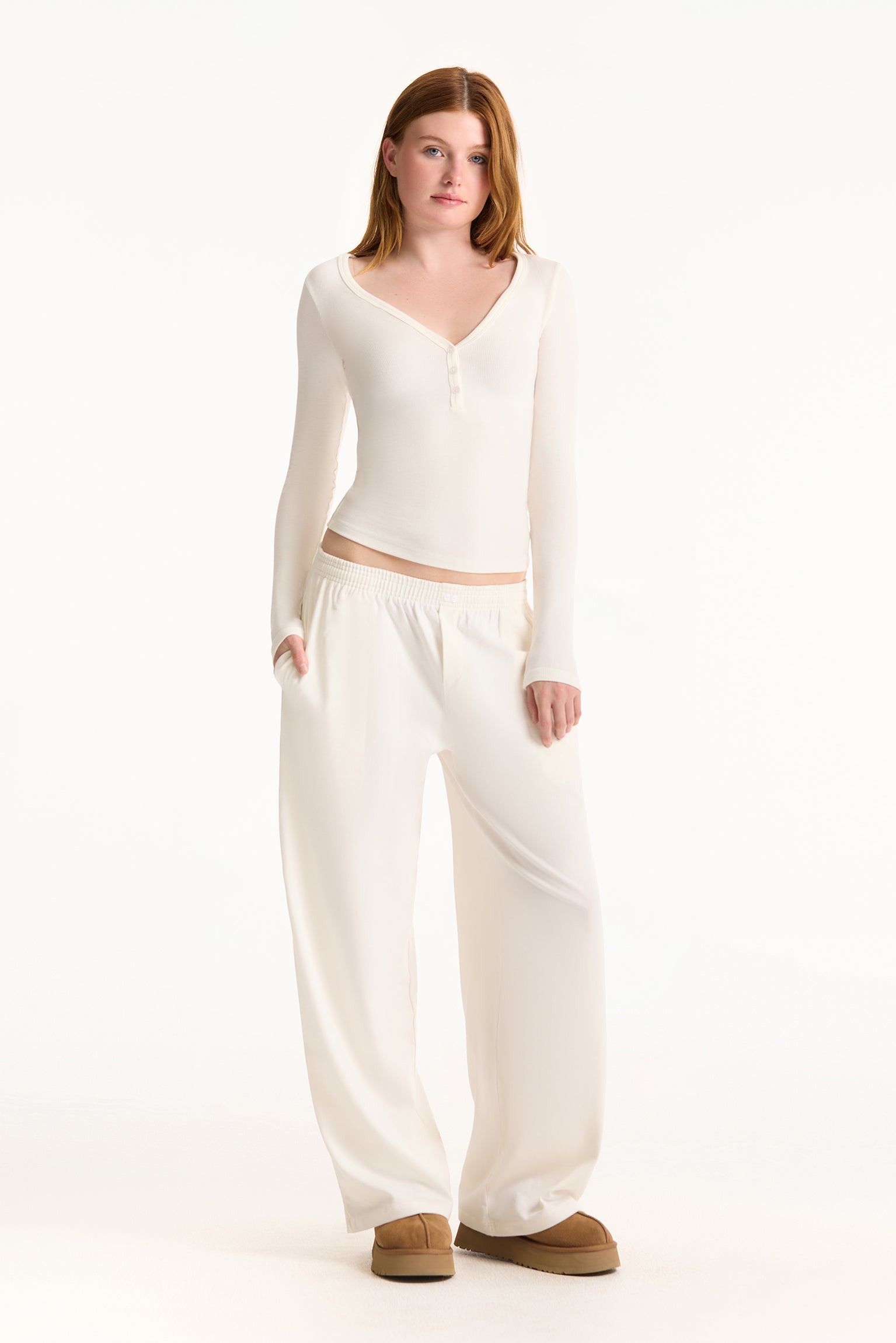 HEAVY COTTON EASY BOXER PANTS - BLANC - Image 3