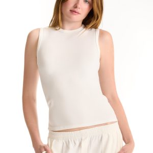RIBBED MODAL BODY MUSCLE TANK - BLANC