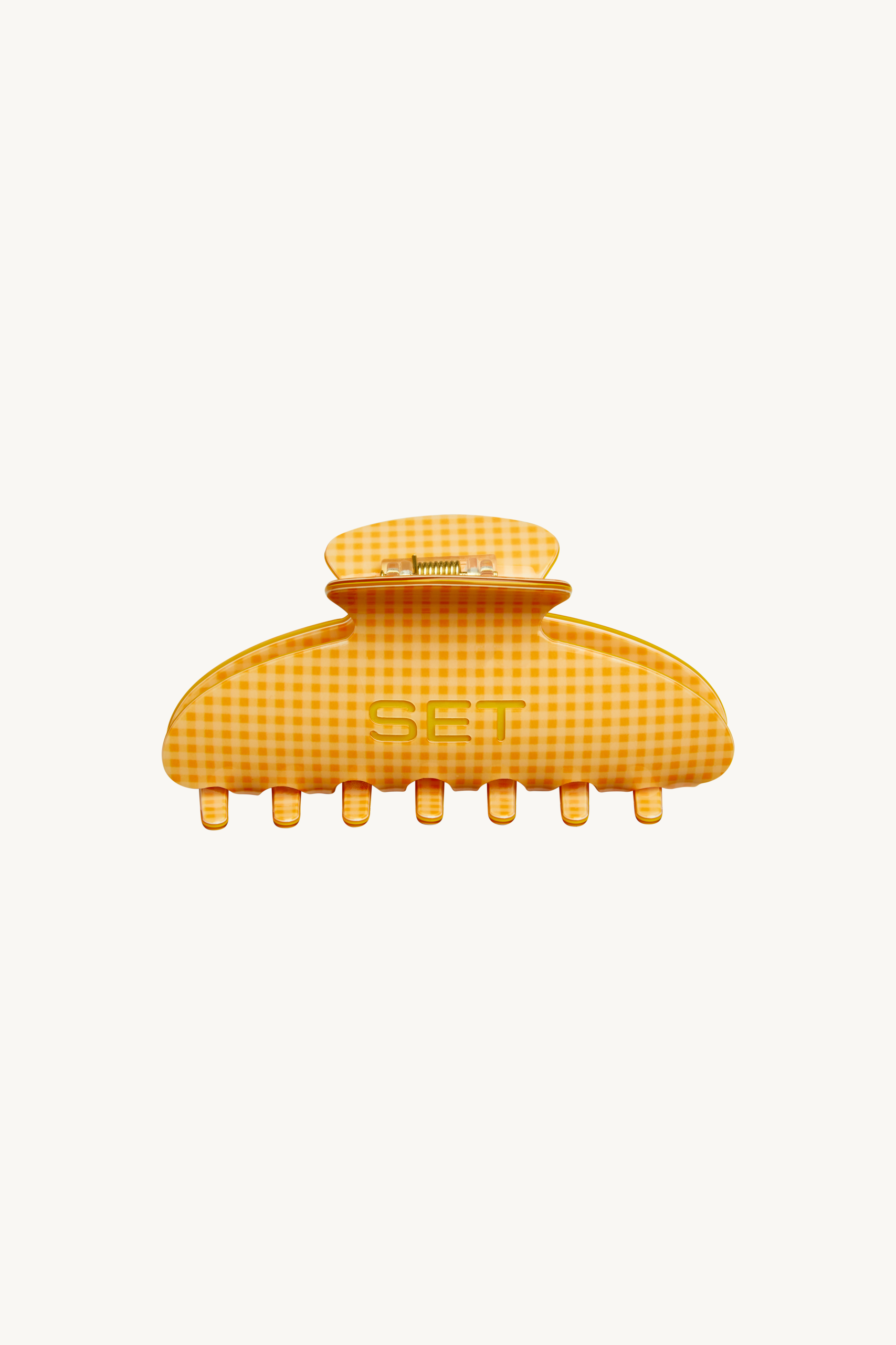 SET GINGHAM CLAW CLIP - ORANGE SODA