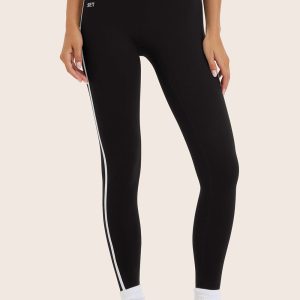 SPORTBODY® SPORTY MID-RISE STRIPE LEGGINGS - ORCA